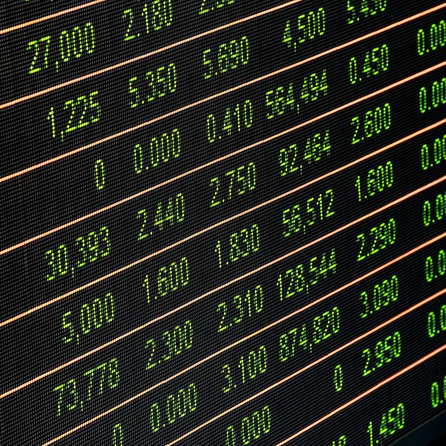 A board of market numbers