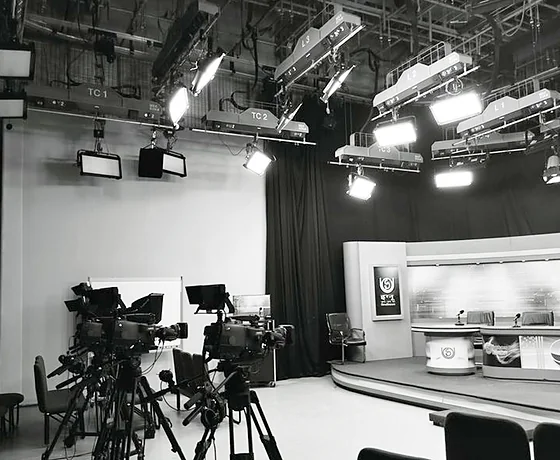 A television studio before a broadcast